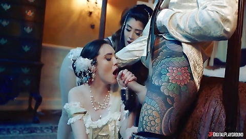 Sexy chick with a huge cock