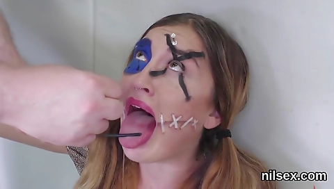 Hot blonde's office girl unshaved with her